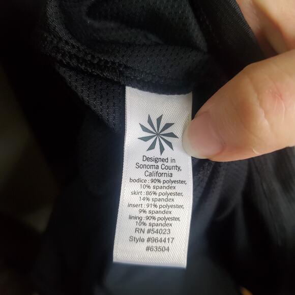 Athleta Serve It Up Tennis Dress Pleated Scoop Neck Racerback Mesh XS Black - Picture 13 of 16